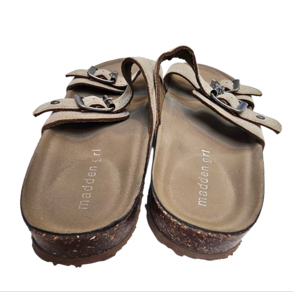 Steve Madden Tan Suede Buckle Sandals - Picture 4 of 8